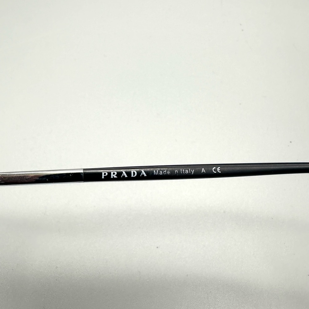 Prada Black Silver Rectangular Glasses Italy Vpr1… - image 6
